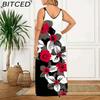 BITCED Women's Fashion Summer Spring Sleeveless U-Neck Casual Dresses