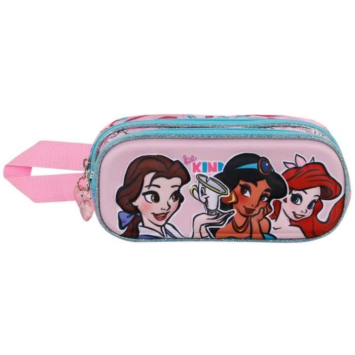 Trousse - KARACTERMANIA - Princesses Disney - 3D - Rose - Double compartiment