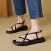 Fashion 2025 NEW Summer Women Sandals genuine leather Women Shoes Open Toe Thick Heel Sandals Narrow Band Modern Sandals Platform Shoes