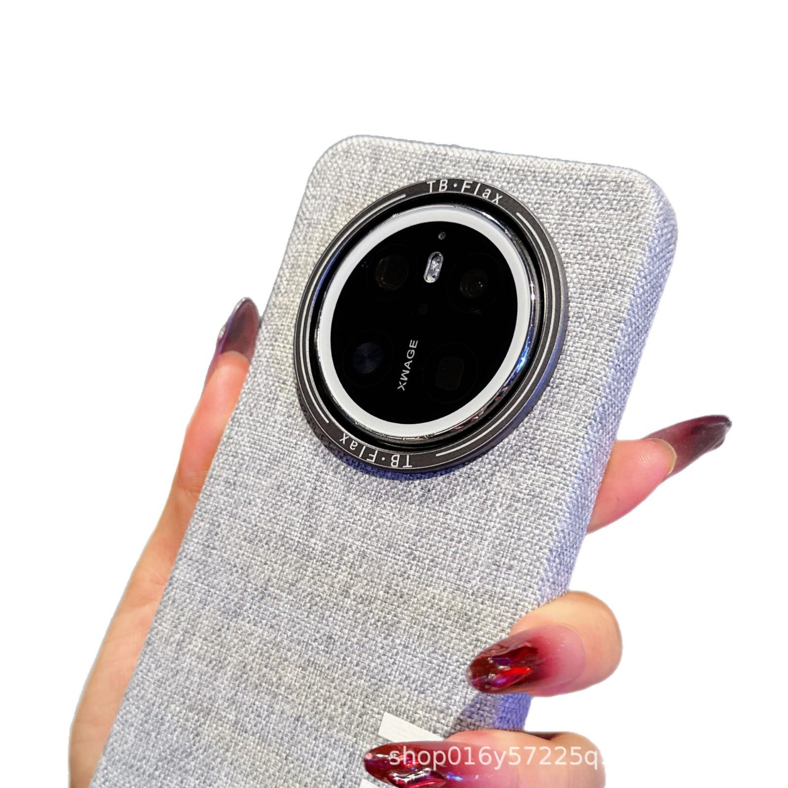Huawei Mate70 Pro Phone Case - Simple Retro Linen Fabric, Full Coverage, Anti-Scratch Mate 70 светло-синий