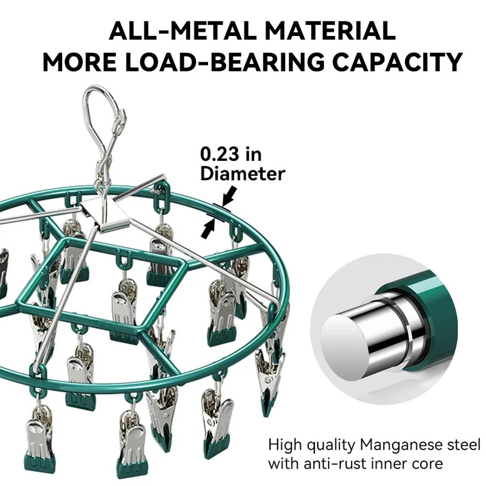 Steel Clothes Drying Hanger Windproof Clothing Rack Clips Sock Towel Bra Laundry Fine Airer Hanger Underwear Socks Holder