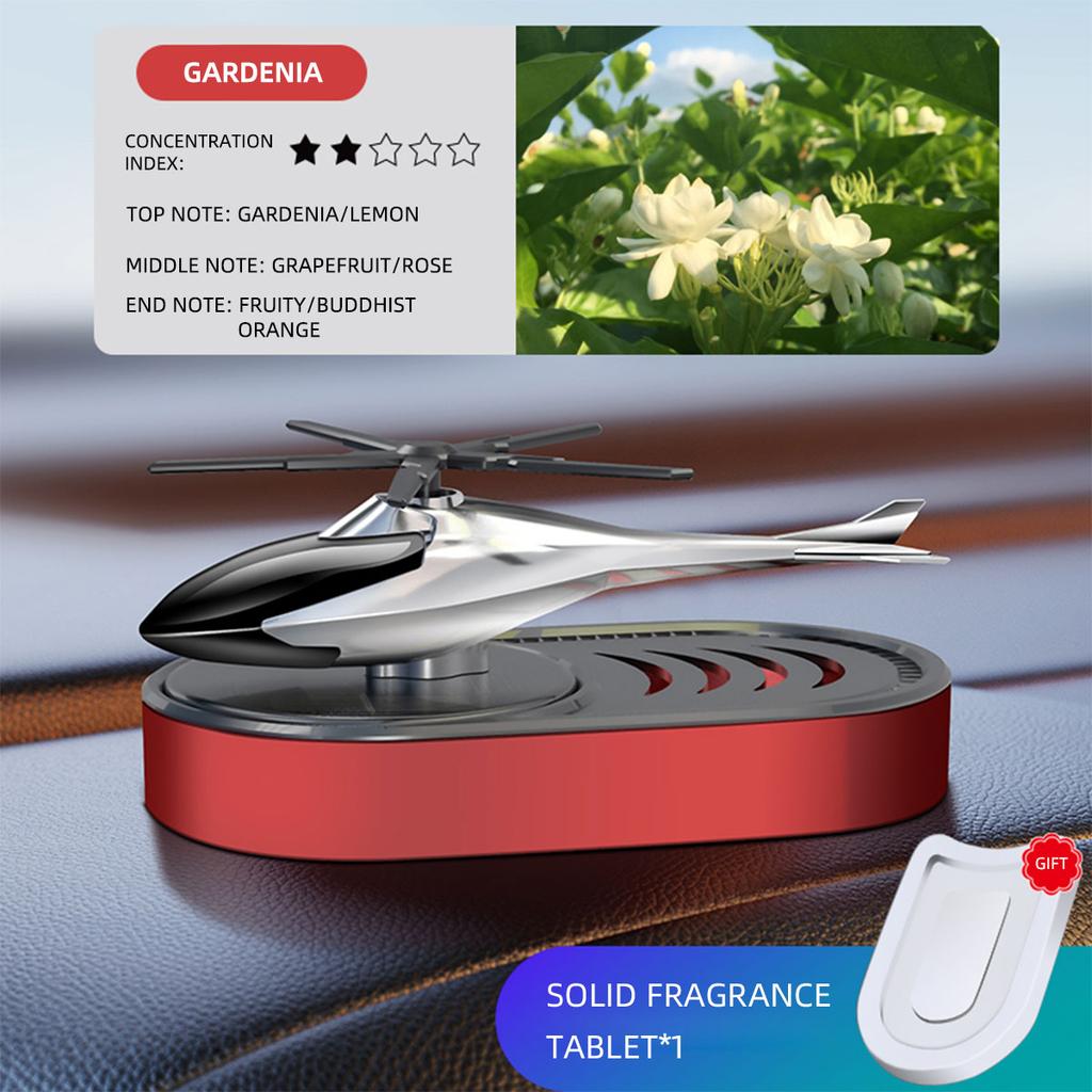 Solar Car Air Freshener Helicopter Airplane Aroma Diffuser Cologne Ocean Blue Wind Chime Fragrance Auto Interior Decoration