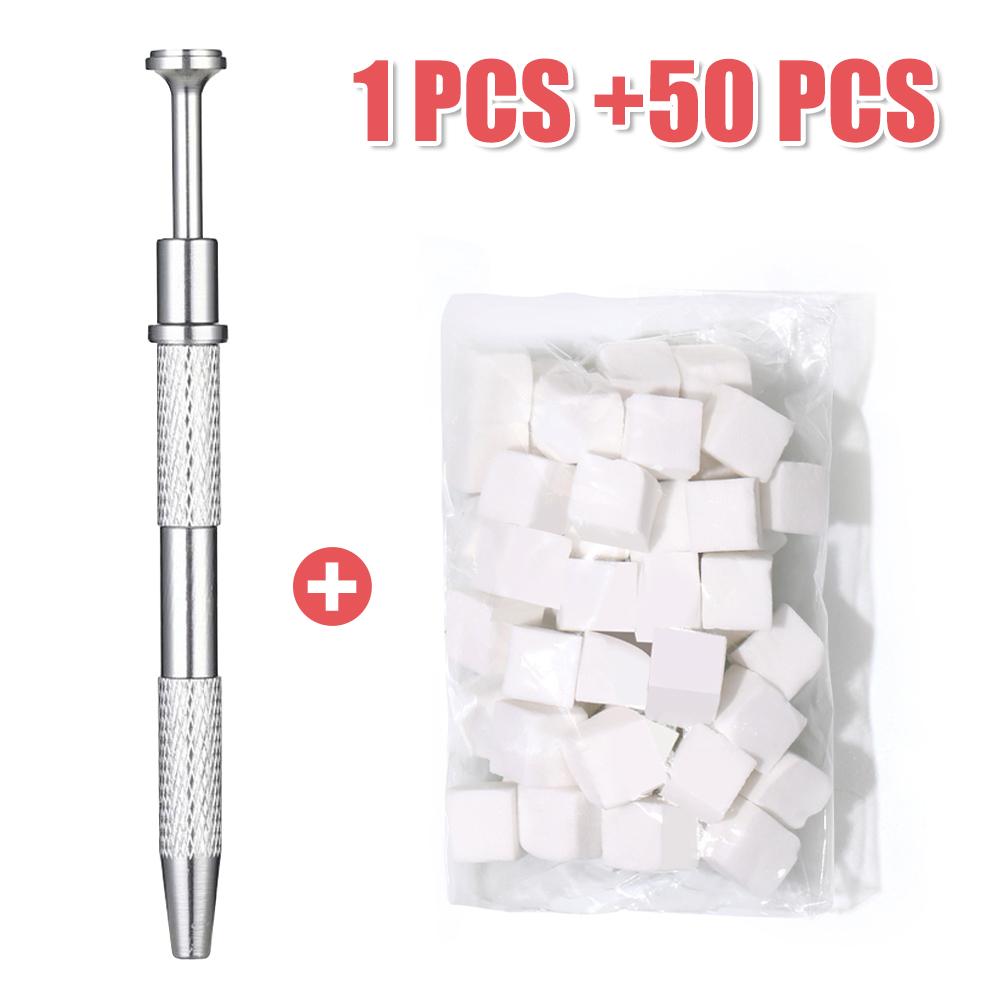 LINMANDA 200/50PCS Nail Sponges With Silver Grabbing Pen Nail Art Color Gradient Aura Effect Designs Brush Precise Manicure Tool