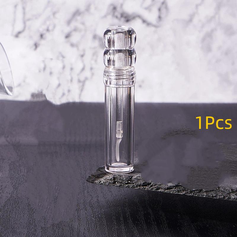Transparent 3ML Refillable Empty Lipgloss Tubes 1/5Pcs with Soft Silicone Brush for Portable Travel Cosmetic Use
