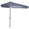 Half Parasol - Balcony Parasol 5 Ribs Metal 2.3 X 1.3 X 2.49 M High Density Polyester Grey