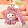 Internet Celebrity Labubu Keychain Creative Diamond Studded Labubu Doll Car Key Accessories Exquisite Women's Bag Pendant