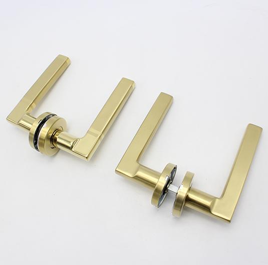 Heavy Duty Door Brushed Polish Gold Stainless Steel 304 Security Interior Passage Tubular Pull Lever Door Handle