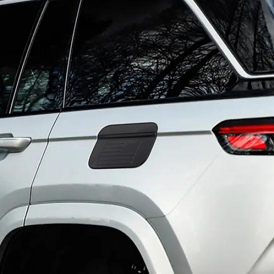 Black Side Door Fuel Filler Gas Tank Cap Cover Trim for Jeep Grand Cherokee 21+