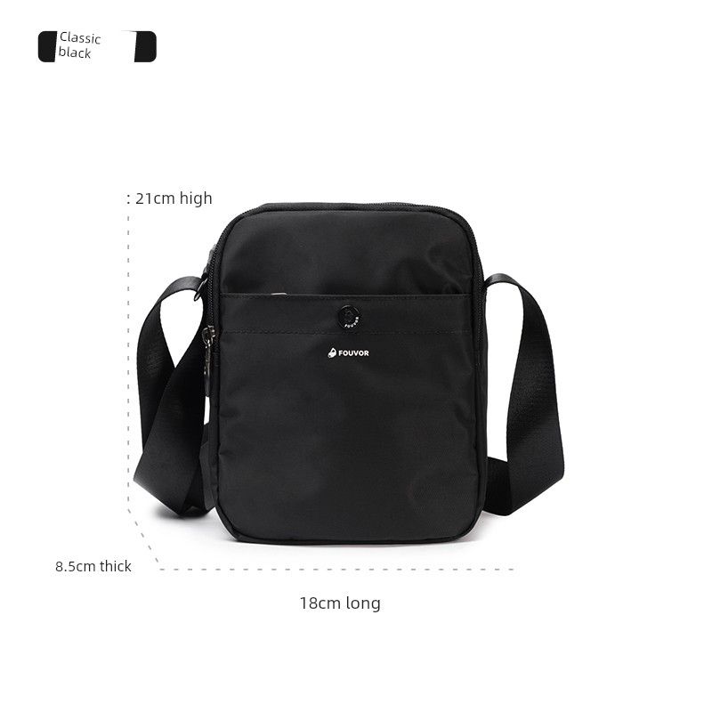 

Firefox Sports Oxford Cloth Shoulder Little Wild Crossbody Bag Classic Black (vertical) 18*21*8.5