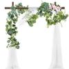 BESTonZON Fake Eucalyptus Artificial Eucalyptus Lightweight and Easy To Table and Wall Wedding Party Green Garland Garland, 68.90 Inches, Vines,