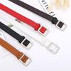 Square Buckle Non Perforated Waist Belt for Women Korean Fashion Decoration Smooth Buckle Jeans Belt Buckle Accessories Belt for Women