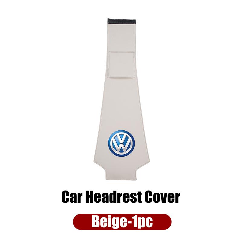 Leather Car Headrest Anti Dirty Protective Cover For VW Golf Jetta Passat Mk4 Mk5 Mk6 CC Golf 5 7 Tiguan Scirocco Sagitar Zk6