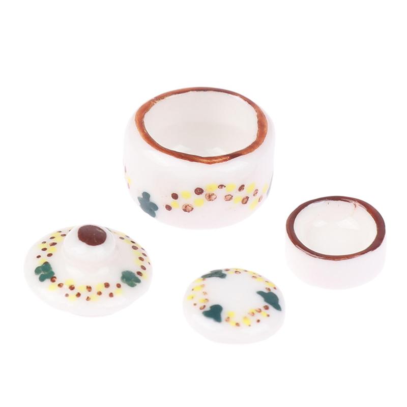 1Setul 1:12 Păpușă Miniatură Ceramică Cutie Condimente Borcan Depozitare Model Bucătărie Decor Jucărie Accesorii Casă de Păpuși