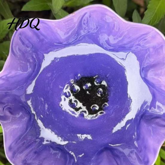 Insect Watering Station Handmade Flower Garden Stake Ground Insert Bee Butterfly Decorative Floral Ornament Bird Bath Pollinator Drinking Bowl