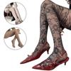 Vintage Patterned Sheer Pantyhose Stockings for Women French Style Flower Jacquard Silk Tights Thin Leggings Hosiery