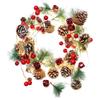 2M/3M Christmas Wreath With Lights Pre-Installed Light Garland Fireplace Garland Christmas Decoration Indoor Outdoor Christmas Home