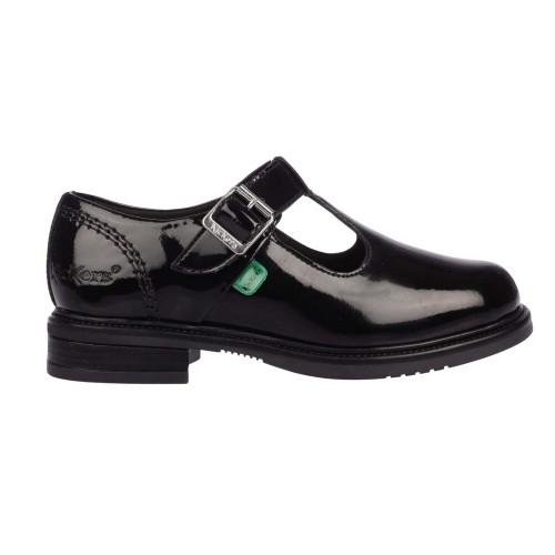 Kickers Scarpe Mary Jane T-Bar in Pelle Verniciata Lach da Bambina cm nero