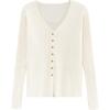 New Spring V-neck Cardigan for Women Simple Fashion Slim Solid Color Sweater Top
