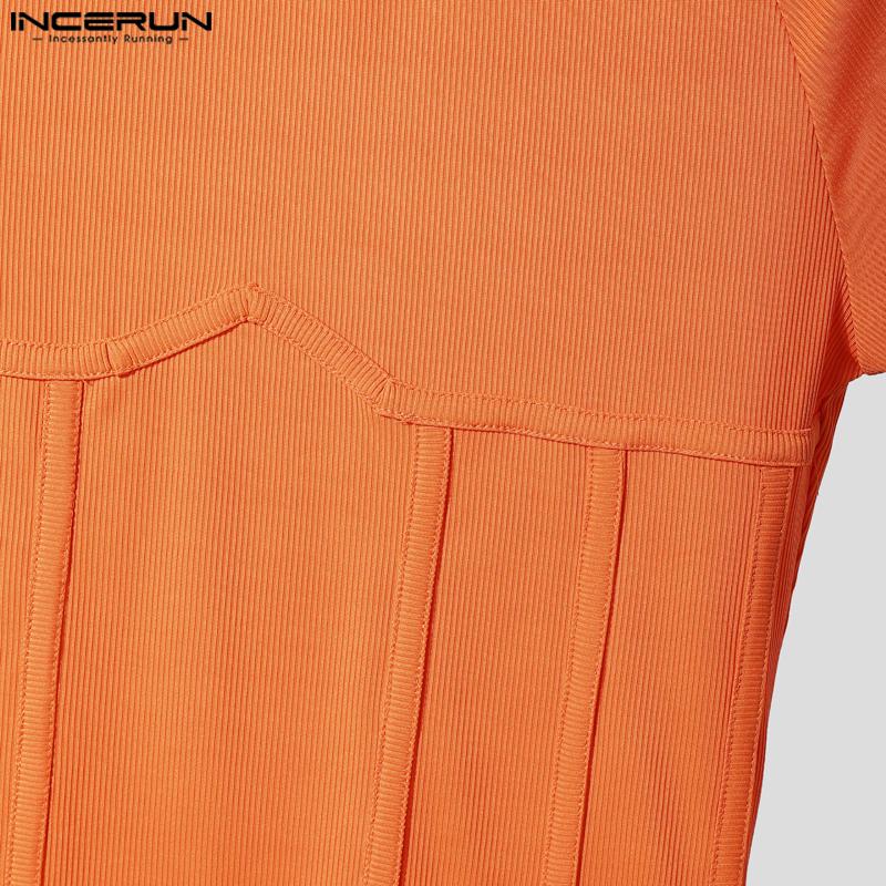 INCERUN Men Round Neck Short Sleeve Gym Sport Casual Fitted T-shirts