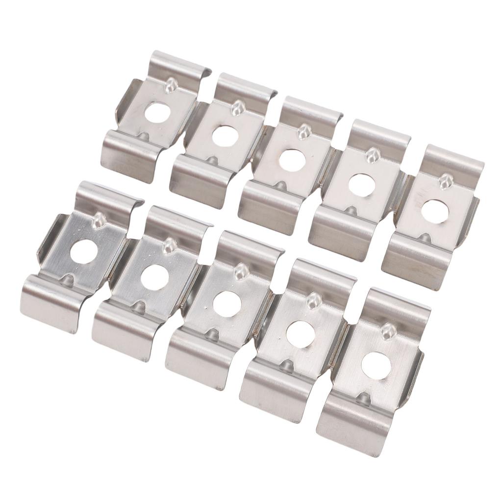 10 Stück Doppelstangen-Mattenzaun-Befestigungszubehör Metallplattenklemme Edelstahlhalterung Beschläge Eckverbinder