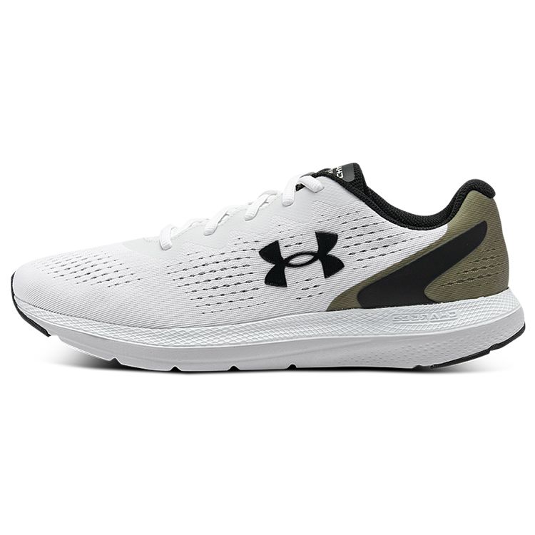 Under Armour Charged Impulse 2 Round Toe Comfortable Fabric Synthetic Leather Low Top Running Shoes Men sneaker White 3024136-100