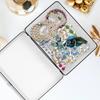 NUOLUX Tin Can Storage Box with Lid, Lockable Storage Box, Keepsake Box, Small Storage Box, Vintage Collection Box, Gift Box, 24.5 x 18 x 8.5 cm