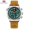 MINI FOCUS Multifunctional Casual Quartz Watch Watches for Men Chronograph Pilot Wrist Watch with Date Luminous Hands 0463G