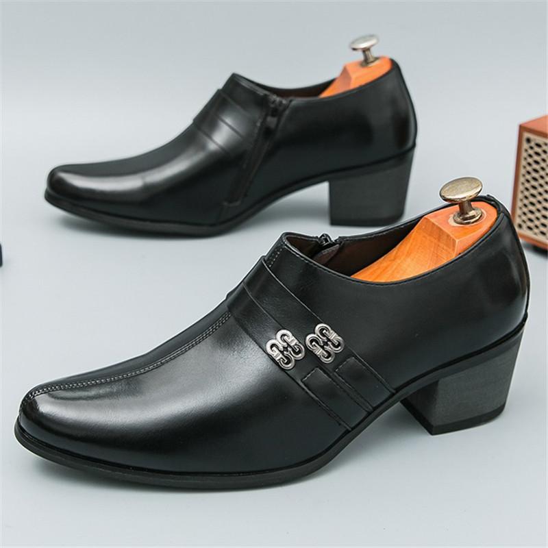 

Новые британские мужские остроносые черные туфли из лакированной кожи с увеличением роста, мужская свадебная обувь, формальная обувь, zapatillas hombre 43