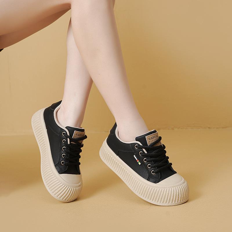 Spring new ins big head shoes comfortable and simple board shoes platform shoes K