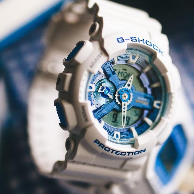 CASIO Women's Liquid Crystal/Analog Dual Display Series Blue Watch GA-110WB-7A GA-110WB-7A