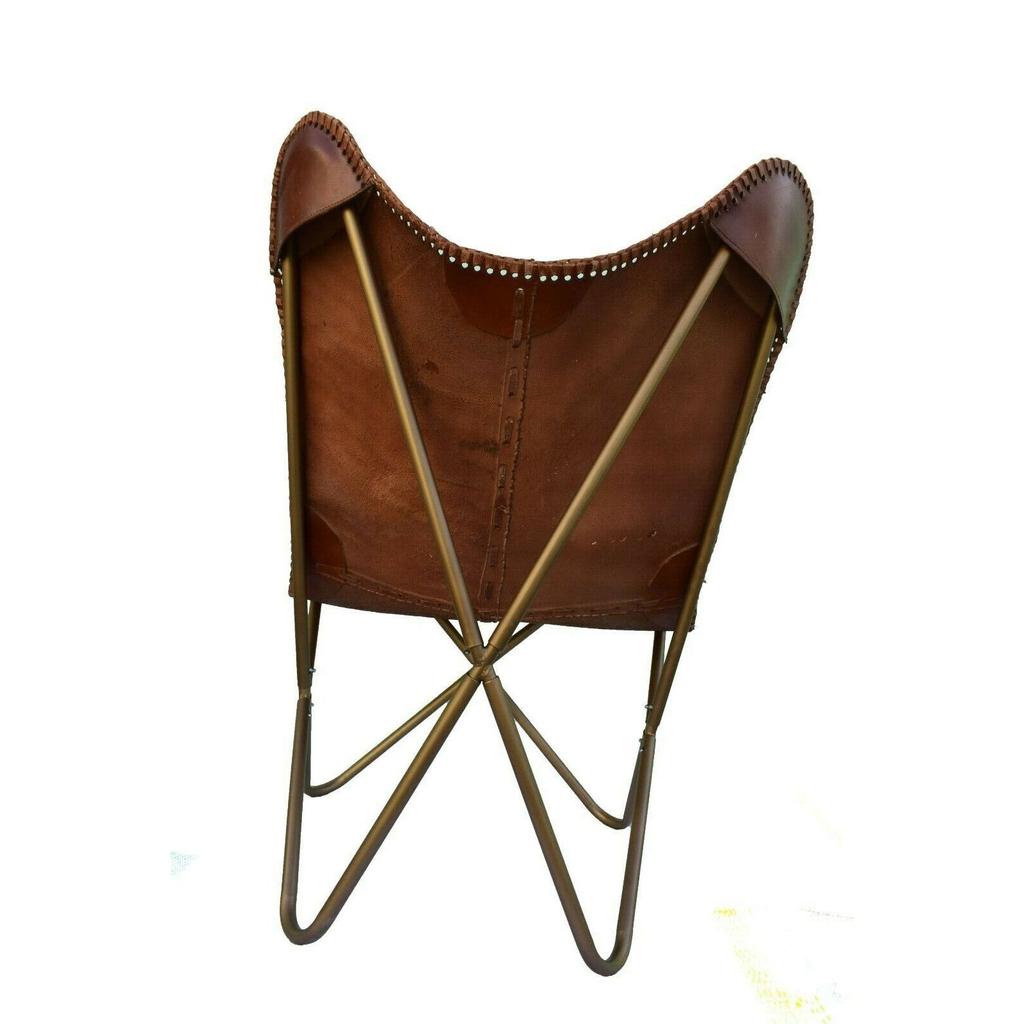 Handmade Leather Chair New Butterfly Chair Industrial Occasional Relax