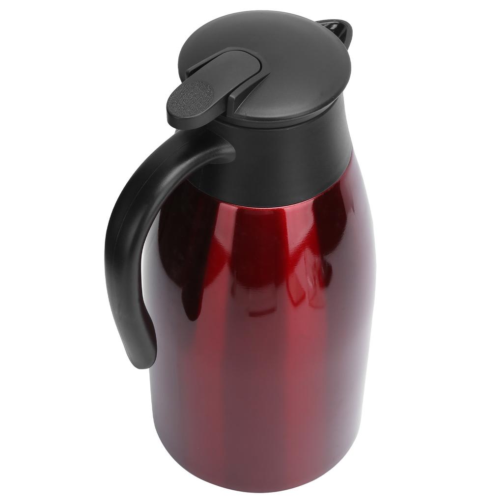 2L Isolierkanne Edelstahl Vakuum Thermokessel Krug für Zuhause Büro ReiseRot