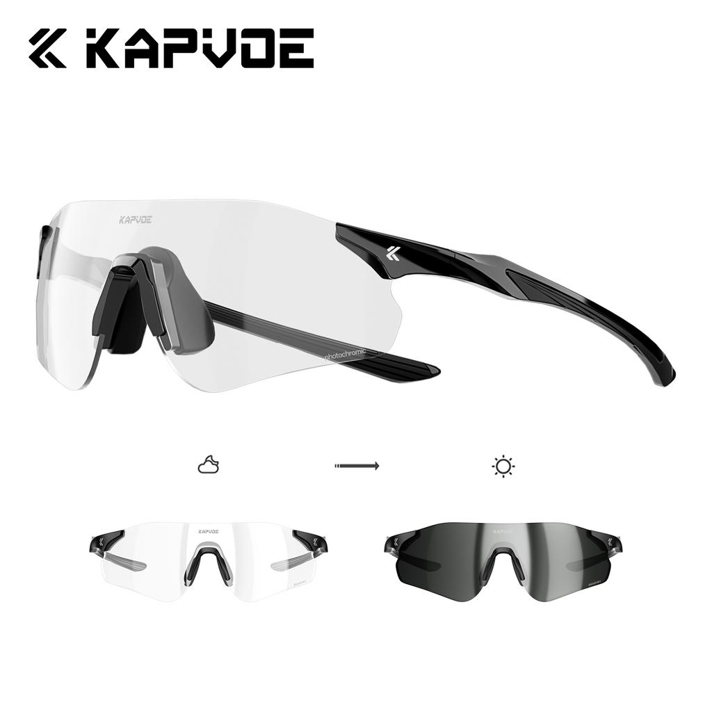Kapvoe Photochromic Running Sunglasses Women Men Cycling Glasses Bike Glasses UV400 Bike Eyewear MTB Sports Bicycle Goggles 2026
