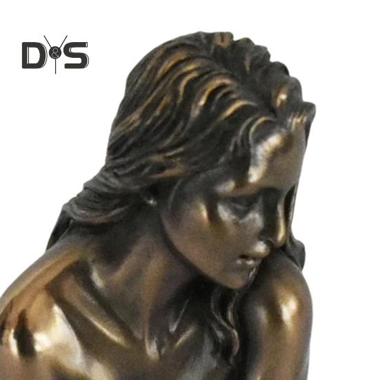 Statua di donna sexy da 5 pollici in resina, figura femminile nuda, statua da tavolo, scultura per comodino, caminetto, amanti dell'arte e collezionisti