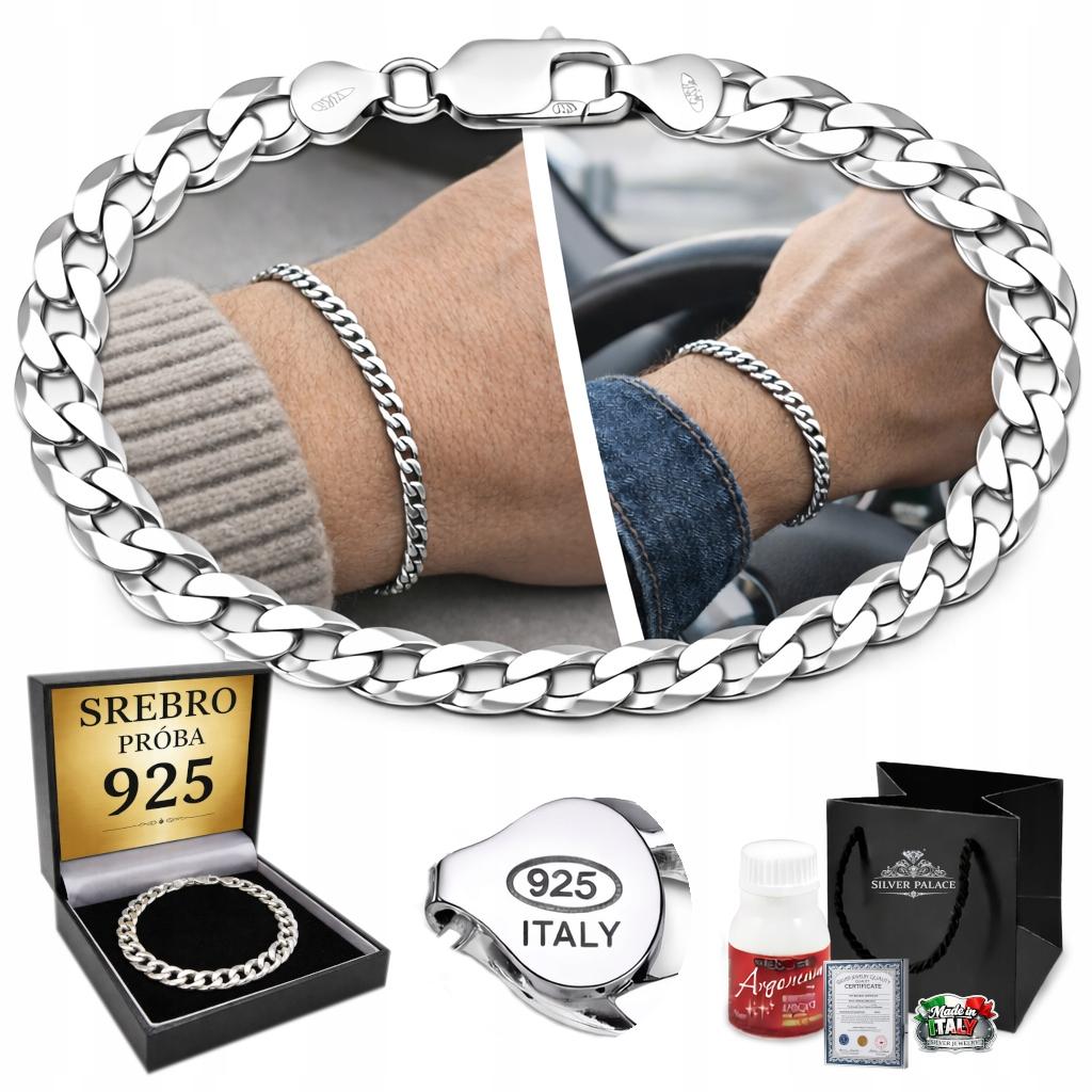 Men' Silver Bracelet 925 SILVER Armor 4mm FULL ITALIAN Bracelet