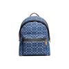 Charter 30 Water Ripple Fabric Classic Logo Denim Large Capacity Backpack Women Backpack Denim-Blue C9731-WAH