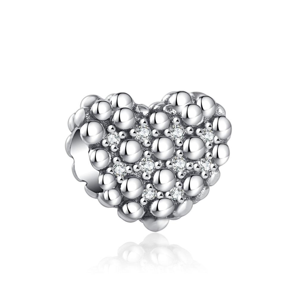 New 925 Silver Pink Heart Envelope Pendant Bead Charm Bracelet Necklace Jewelry Accessories for Women Girls