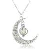 Glowing In The Dark Moon Pendant Necklace Women Pumpkin Lantern Charm Luminous Necklaces Jewelry Gifts