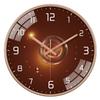 Luxury Brown Wall Clock Silent Minimalist Starlight 2D Dial Easy-to-Read Numeral Clock for Modern Living Room Bedroom Home Decor