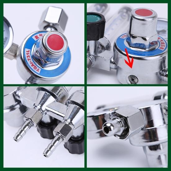 Argon Arc Schweißen Doppel-rohr Durchflussmesser Gas Regler Manometer Druck Minderer