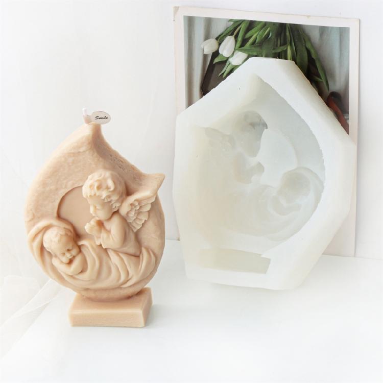 3D Fairy Candle Silicone Mold Cross Photo Frame Aromatherapy Plaster Soap Resin