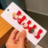 2022 Christmas Holiday Hair Accessories Set: Red Rubber Band, Resin Acrylic Side Clip, Baby Bangs Clip