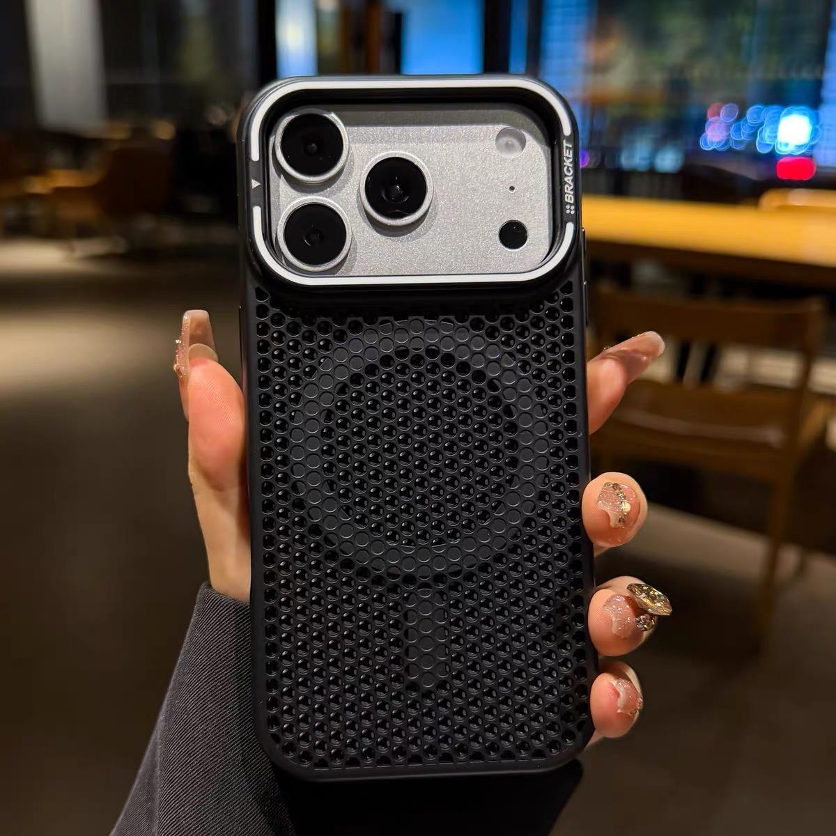 **iPhone 17 Pro Max Honeycomb Magnetic Case with Lens Stand** iPhone 12 PROMAX