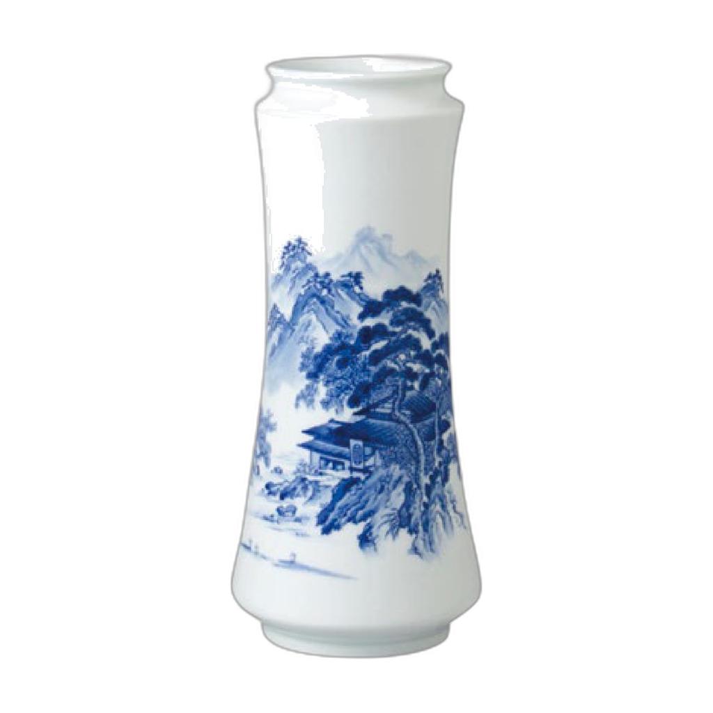 Yamashita Kogei Arita Ware Flower Landscape 1 piece Diameter x Height Made in Traditional Wedding Gift (Yazaemon) Vase, Vase, 8-inch Pestle-shaped