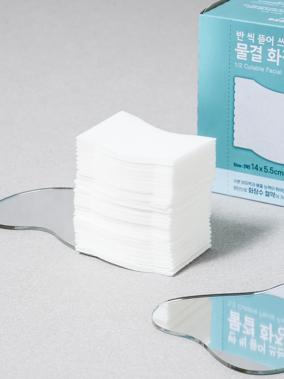 

Wavy Half-Cut Cosmetic Cotton Pads (72 Sheets) 1ea