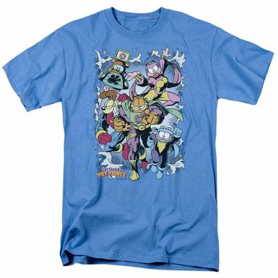 Garfield Ripped T Shirt Mens Licensed Cat Jim Davis Comic Tee Carolina Blue