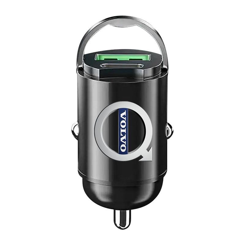 Mini Car Charger 12-24V Lighter Fast Charging Car USB Type C Charger For Volvo XC60 XC90 S60 S80 S40 V40 V60 V70 V50 XC70