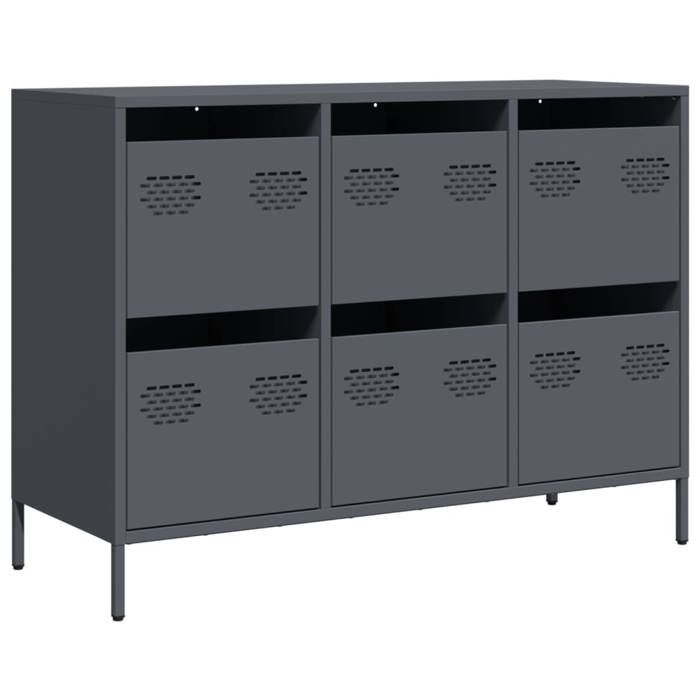 VidaXL Buffet anthracite 101,5x39x73,5 cm acier laminé à froid, meuble de rangement, meuble de rangement de cuisine, meuble 851264
