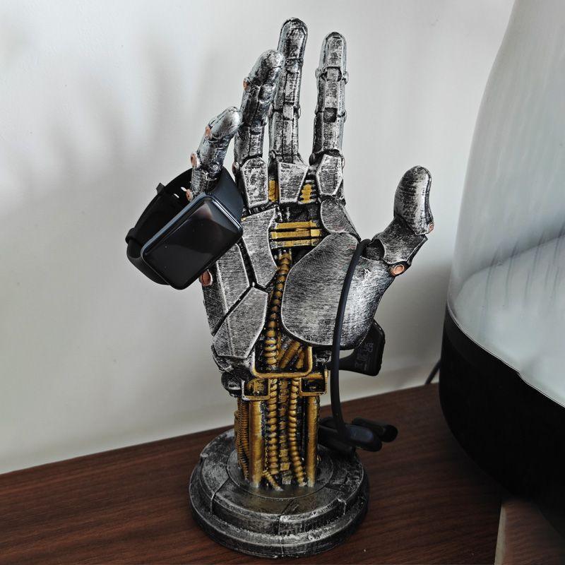 Cyberpunk Robot XBOXswitch Handle Storage Computer Competition Desktop Stand Resin Pendant for Boys