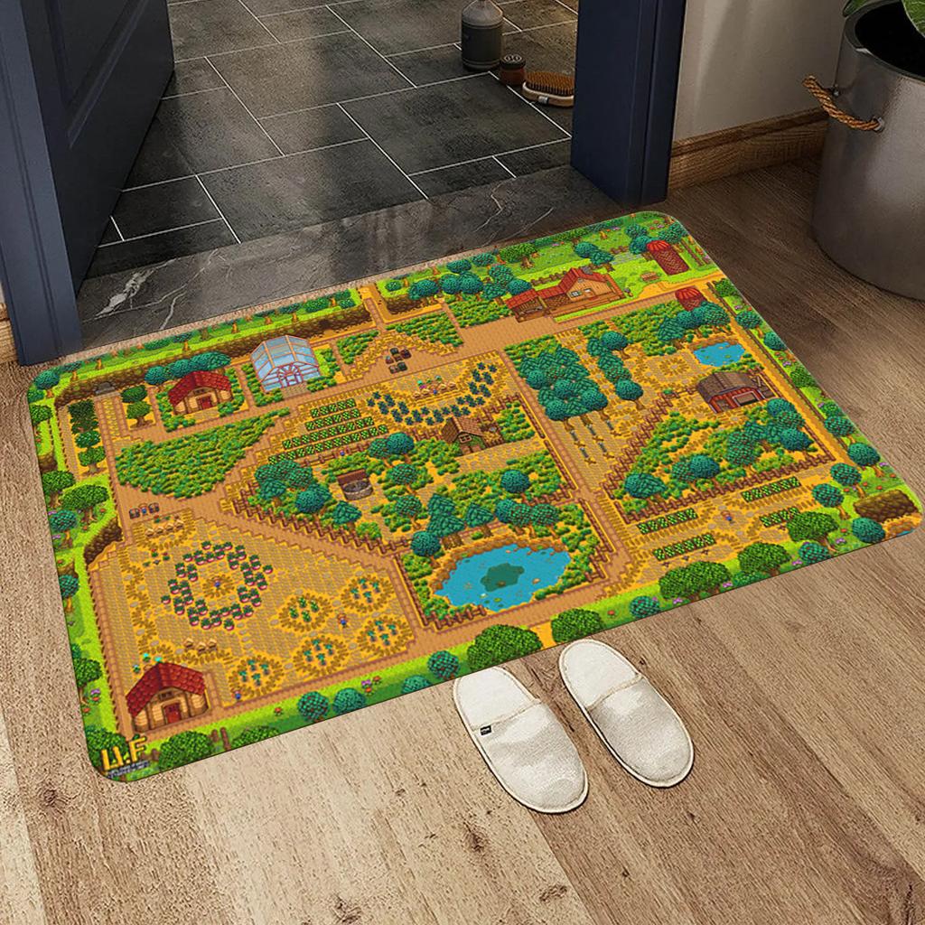 Stardew Valley Fußmatte für Wohnzimmer Sofa Bodenkissen Moderner Weicher Flauschiger Heimteppich für Kinderzimmer Spielteppich